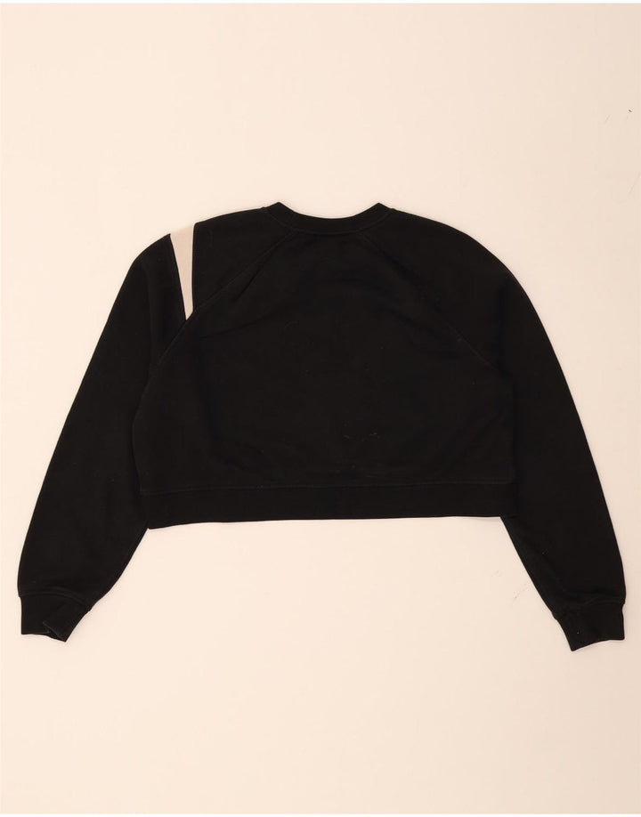 NIKE Womens Oversized Crop Graphic Sweatshirt Jumper UK 10 Small Black Vintage Nike and Second-Hand Nike from Messina Hembry 