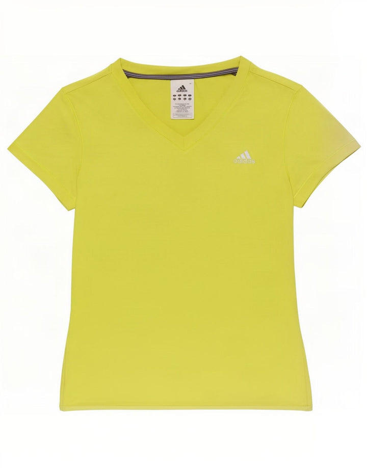 Adidas Poplin T-Shirt Top UK 14 Medium Grøn Polyamid