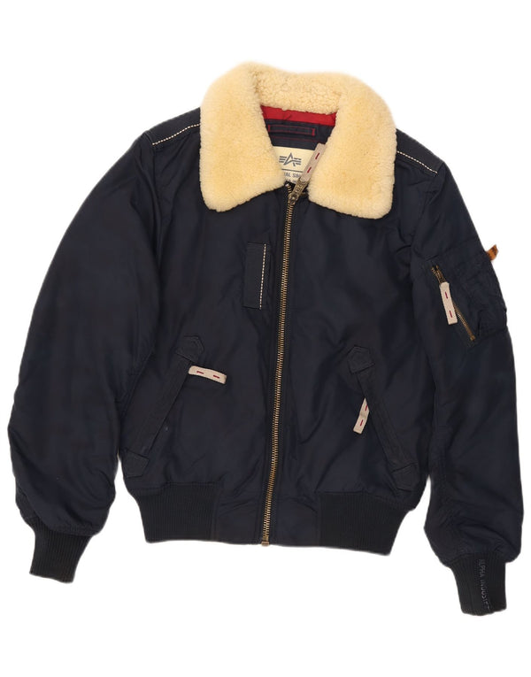 Alpha Industries Bomberjakke til mænd UK 36 Small Navy Blue Nylon