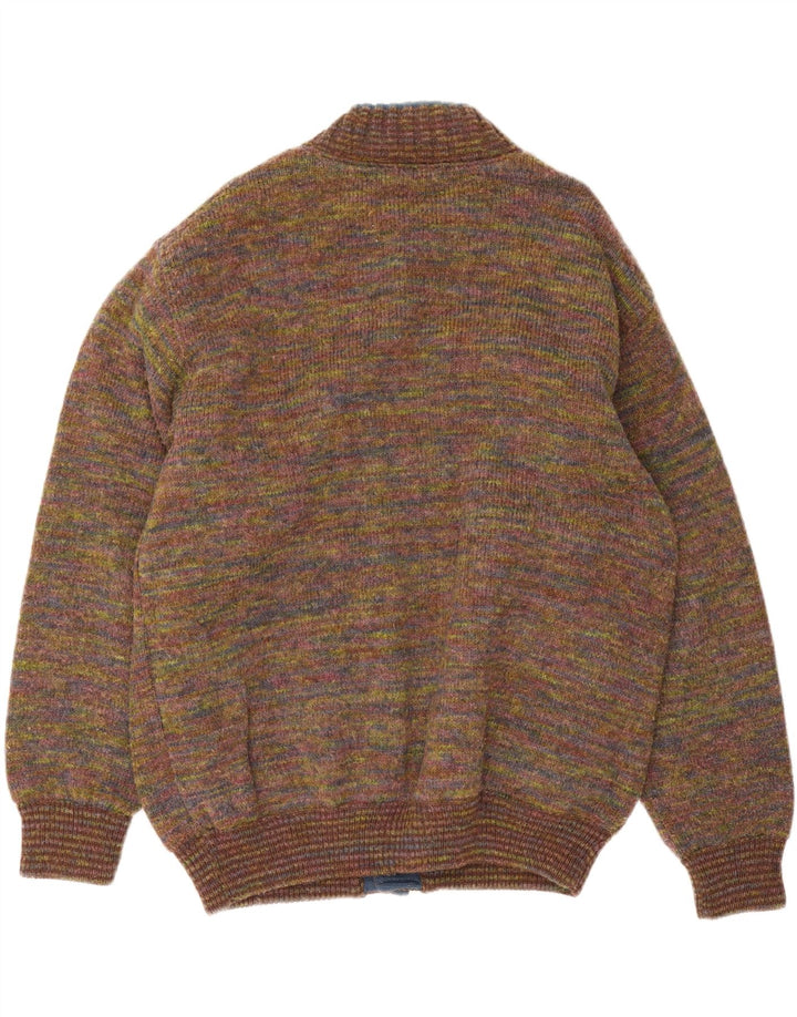 Vintage Strik Bomber Jacket UK 42 XL Flerfarvet Flecked Wool