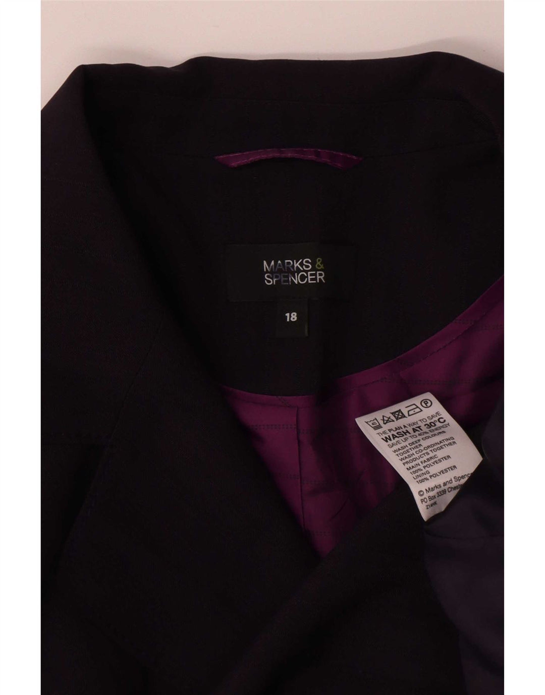 Marks & Spencer Dame 3-knaps blazerjakke UK 18 XL Lilla polyester