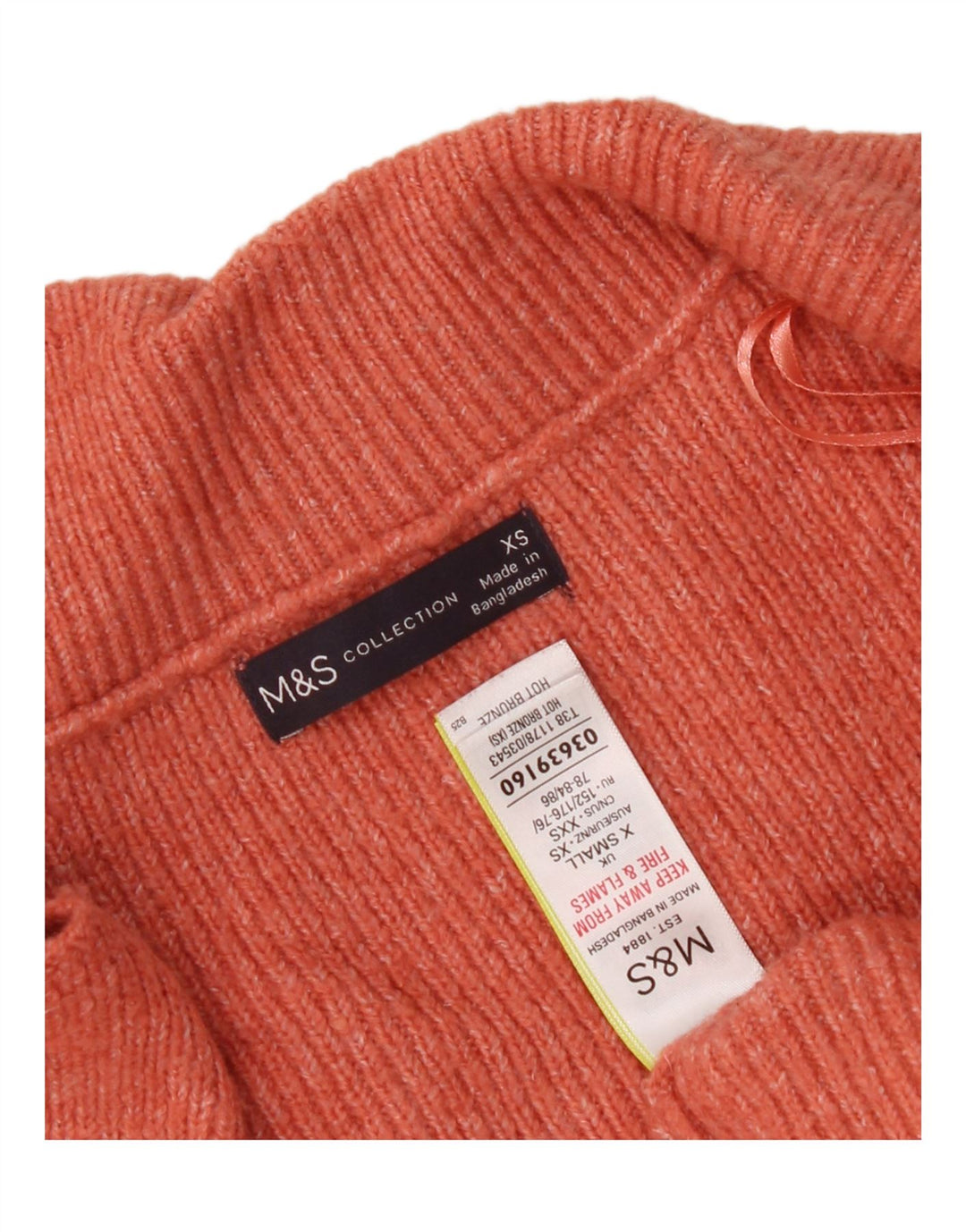 Marks & Spencer Dame oversized cardigan sweater UK 6 XS Orange