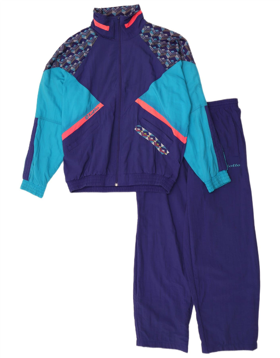 Lotto Herre fuld træningsdragt Medium Blue Colourblock Nylon