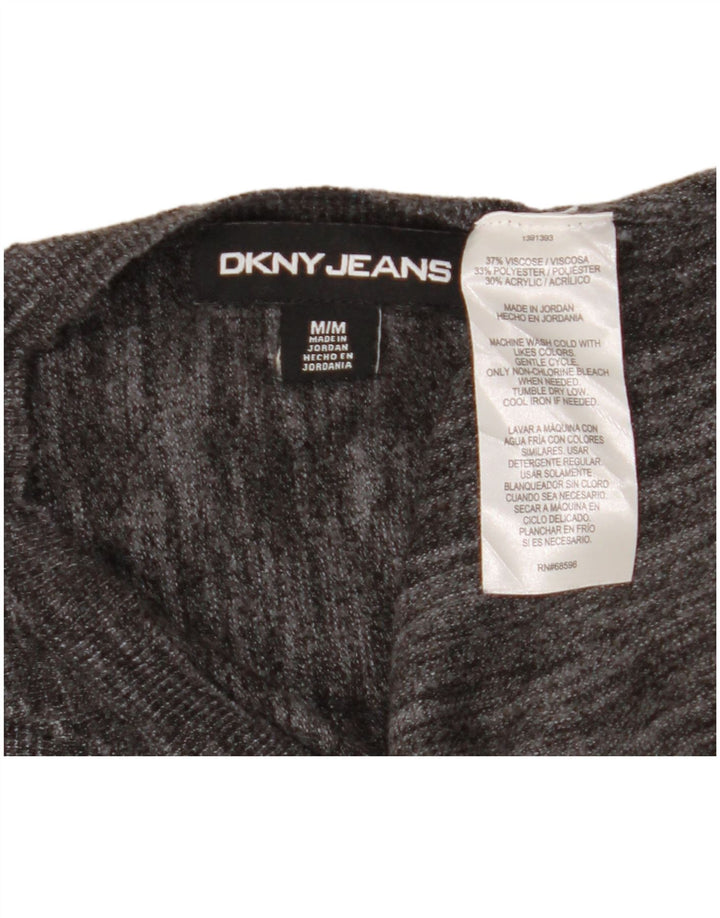 Dkny Dame Kortærmet Jumper Sweater UK 14 Medium Grå Viscose