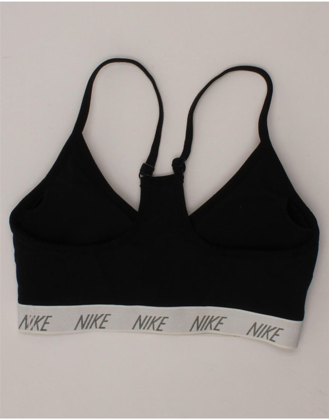 NIKE Womens Graphic Sport Bra Top Small Black Sports Vintage Nike and Second-Hand Nike from Messina Hembry 