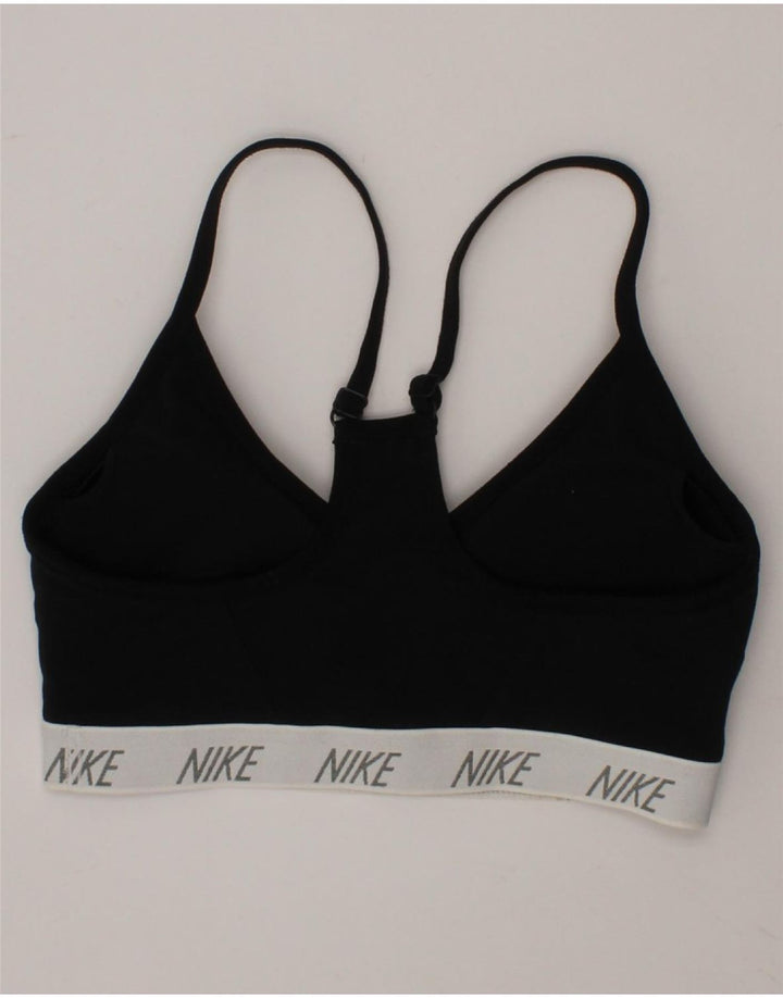 NIKE Womens Graphic Sport Bra Top Small Black Sports Vintage Nike and Second-Hand Nike from Messina Hembry 