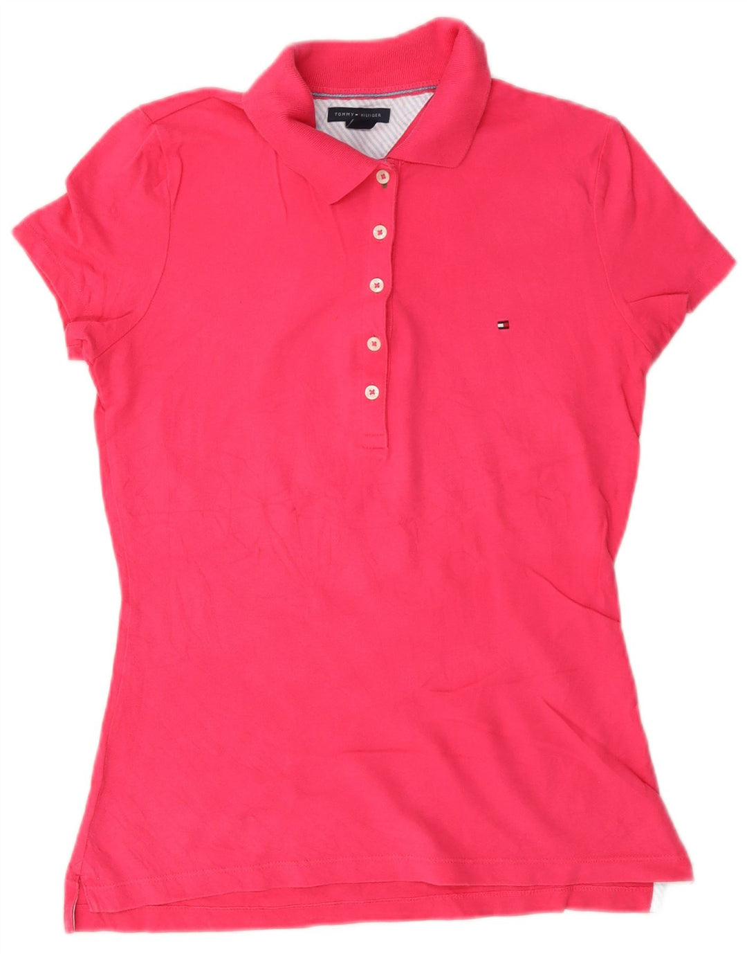 Tommy Hilfiger Dame Polo Shirt UK 10 Small Pink