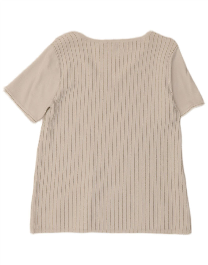 Calvin Klein T-shirt top til kvinder DK 10 Lille hvid stribet
