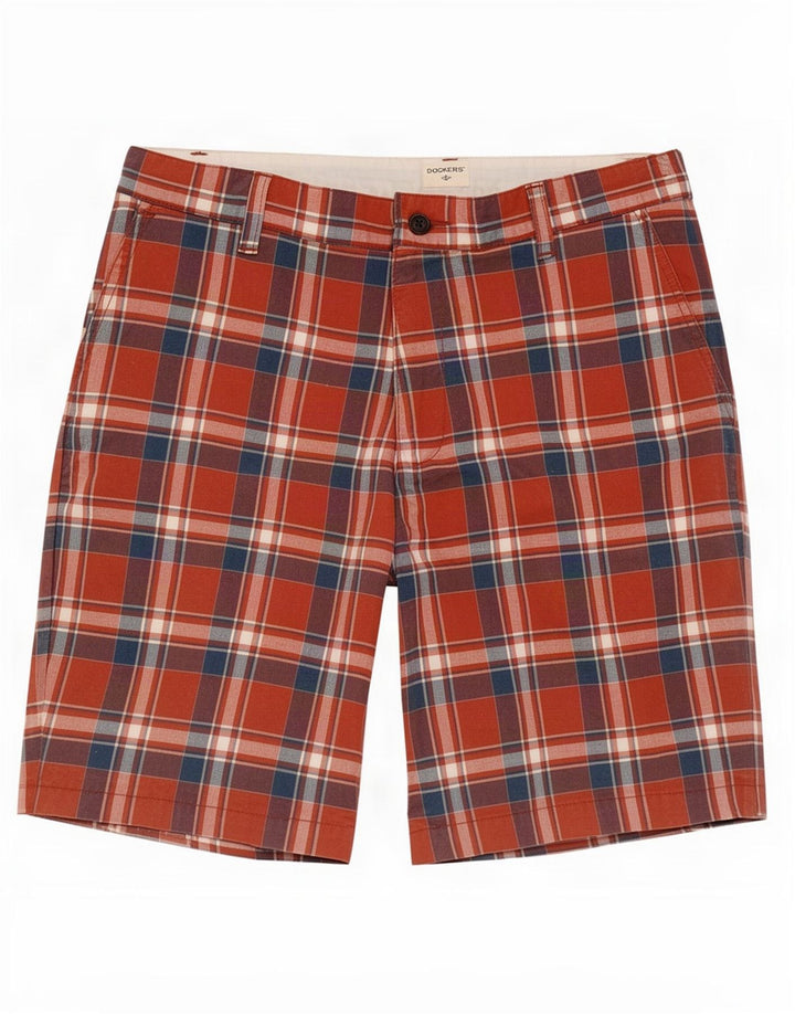 Dockers Chino Shorts til mænd W34, store rødternede bomuld