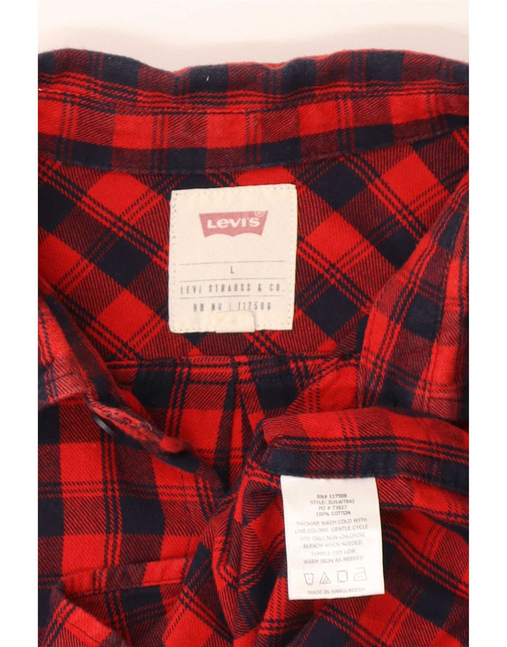 Levi's Flannelskjorte til mænd Large Red Gingham Cotton