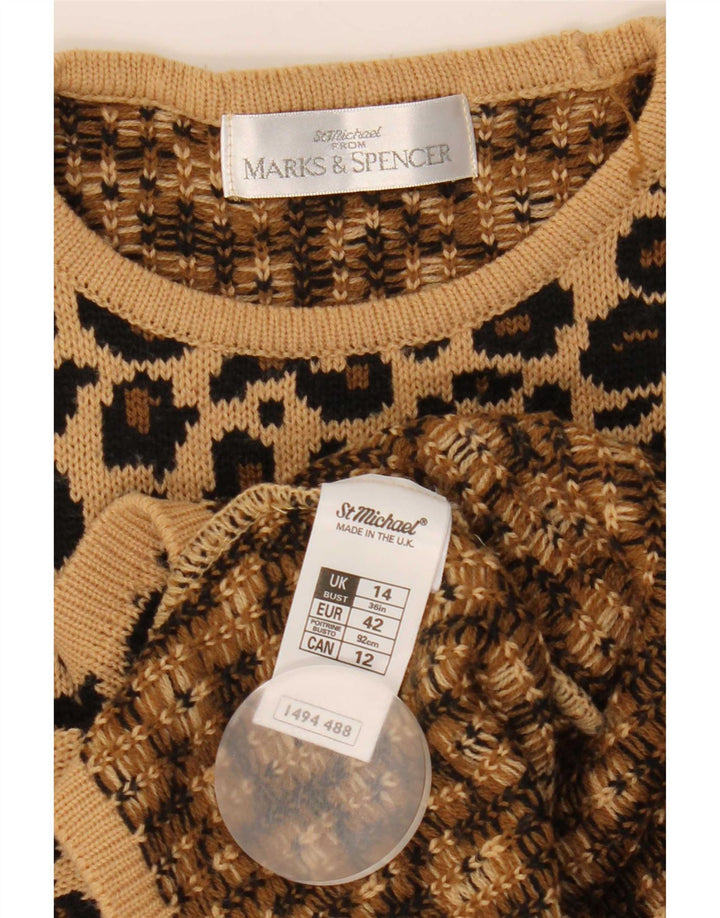 Marks & Spencer Dame sweater med rund hals DK 14 Stor Brun