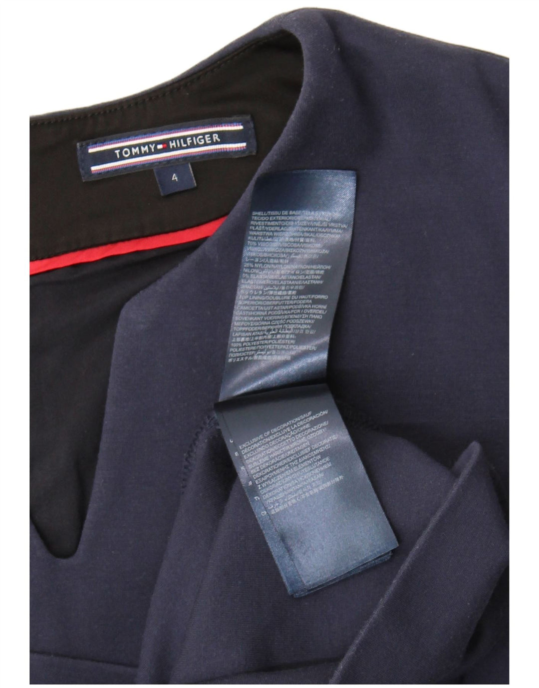 Tommy Hilfiger Dame Skede Kjole US 4 Small Navy Blue Viscose