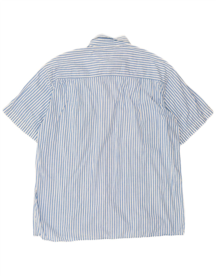 Vintage kortærmet herreskjorte XL blå stribet