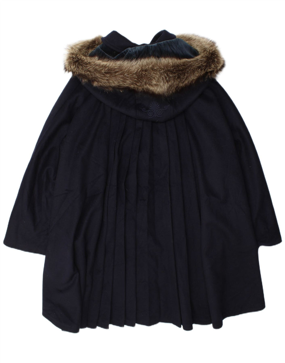 Mabrun Dame Hætte Oversized Overfrakke IT 44 Medium Marineblå Uld