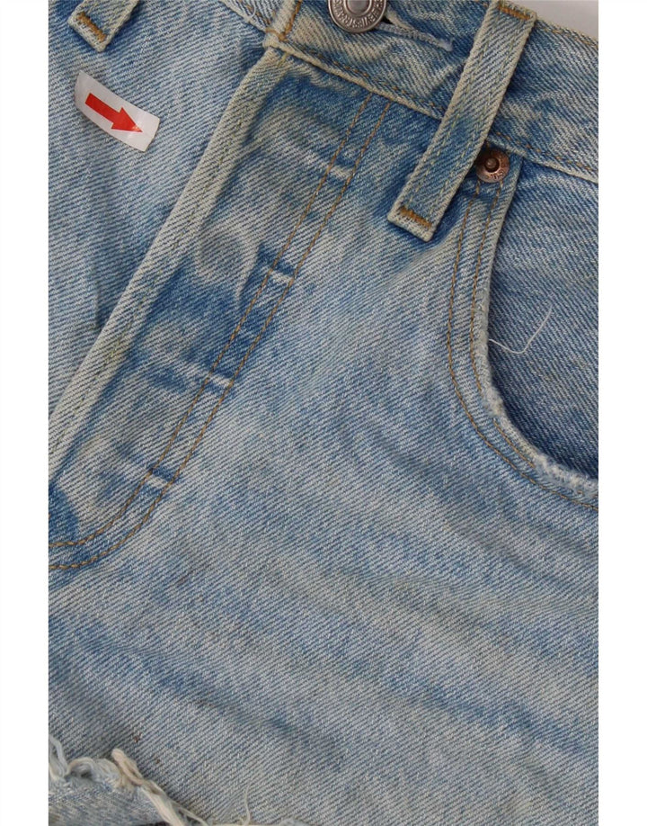 Levi's Womens 501 Distressed Denim Shorts W26 Små blå bomuld