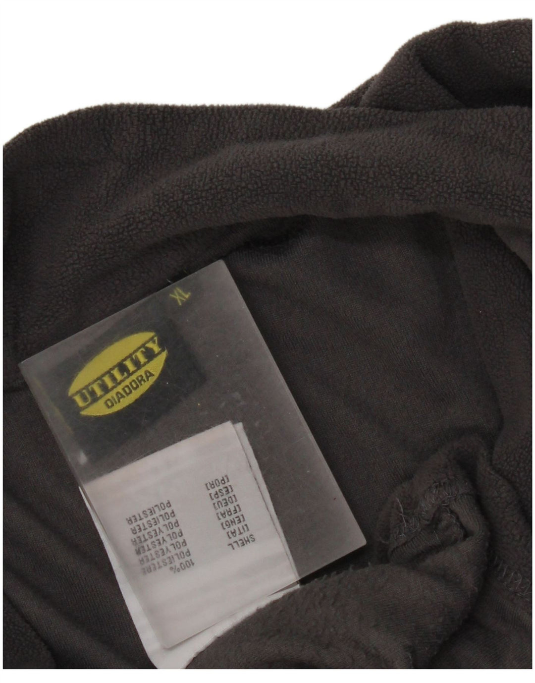 Diadora Herre grafisk lynlås-hals Fleece Jumper XL Grå Polyester