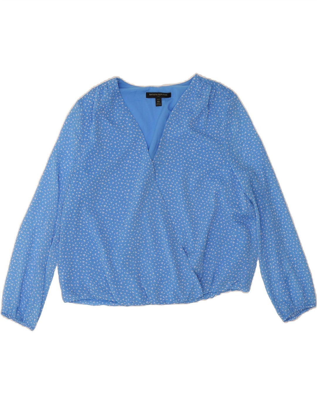 BANANA REPUBLIC Womens Blouse Top UK 6 XS Blue Flecked Polyester Vintage Banana Republic and Second-Hand Banana Republic from Messina Hembry 