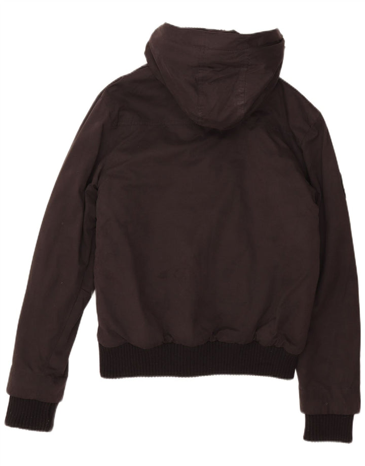 Superdry Womens Windbomber Bomberjakke med hætte UK 16 Stor sort polyester