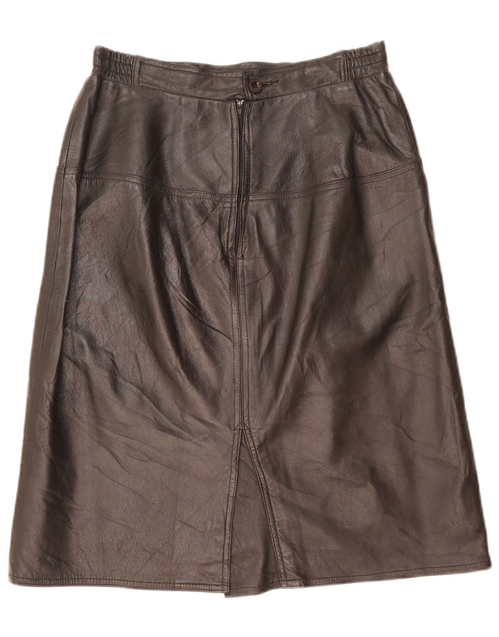 Vintage lædernederdel til kvinder IT 42 Medium W27 Sort