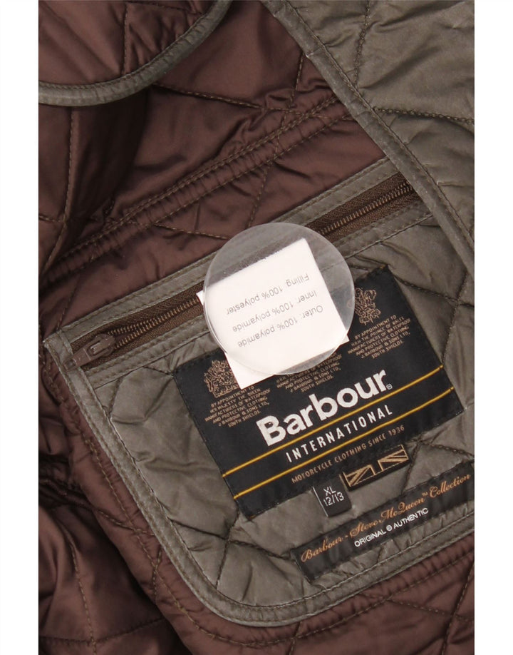 Barbour Boys Quiltet jakke 12-13 år XL Khaki Polyamid