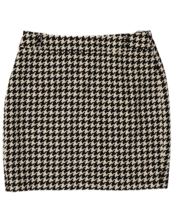 Gerry Weber kvinders blyantnederdel UK 14 Large W30 Black Houndstooth Wool