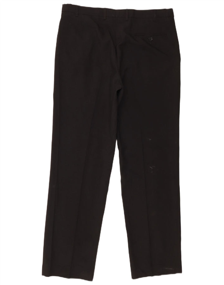 Marks & Spencer Herre Regular Fit Suit Bukser W36 L31 Sort polyester