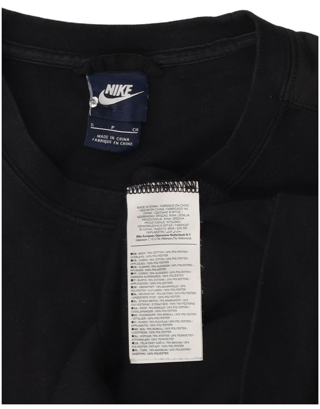 Nike Dame Sweatshirt Jumper UK 10 Small Black Bomuld