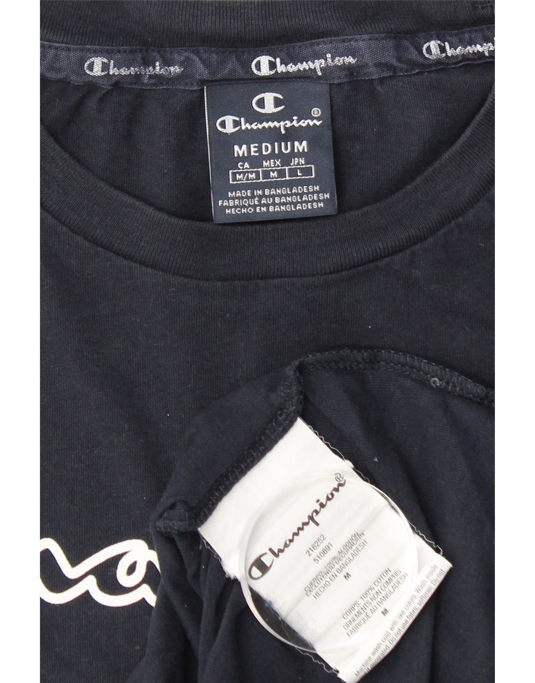CHAMPION Herre grafisk T-shirt Top Medium Navyblå Bomuld