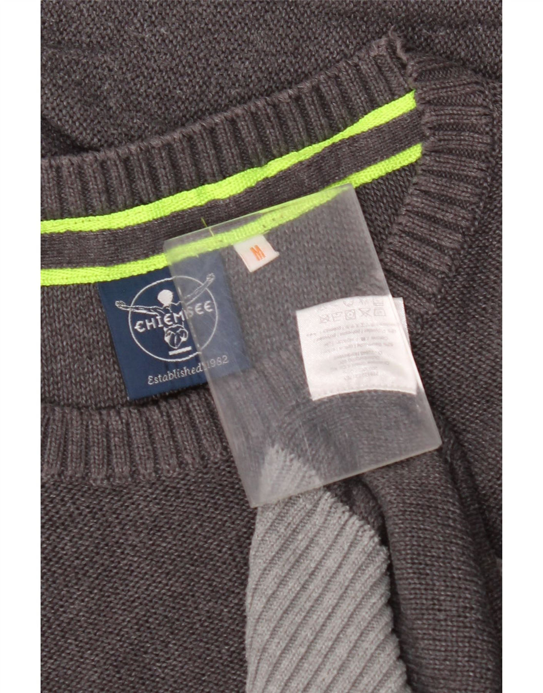 CHIEMSEE Herre rund hals sweater mellemgrå Colourblock bomuld