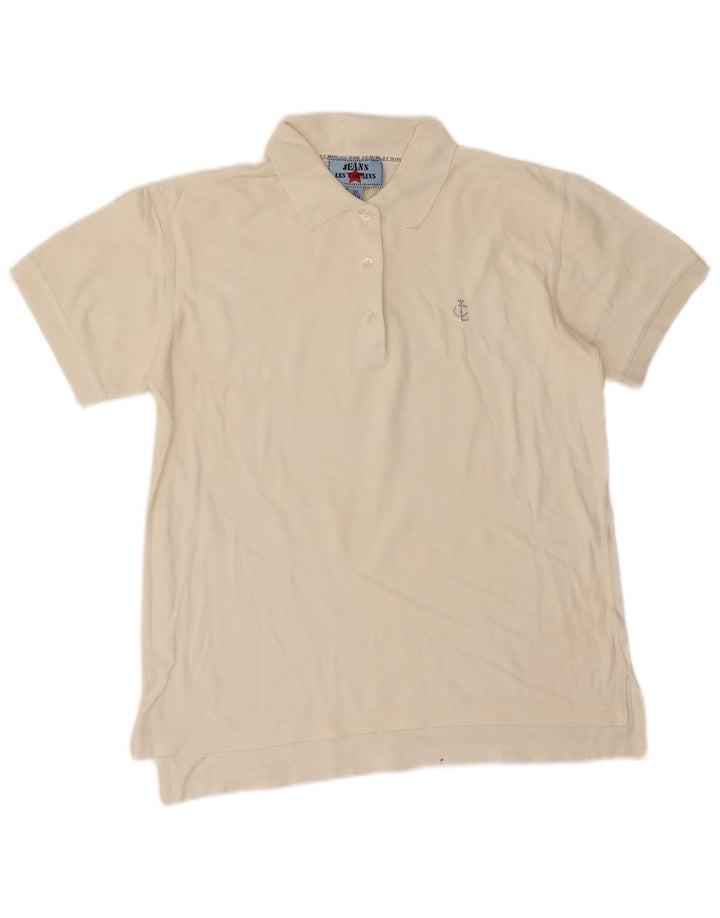 Les Copains Dame Polo Shirt IT 44 Medium Off White Bomuld