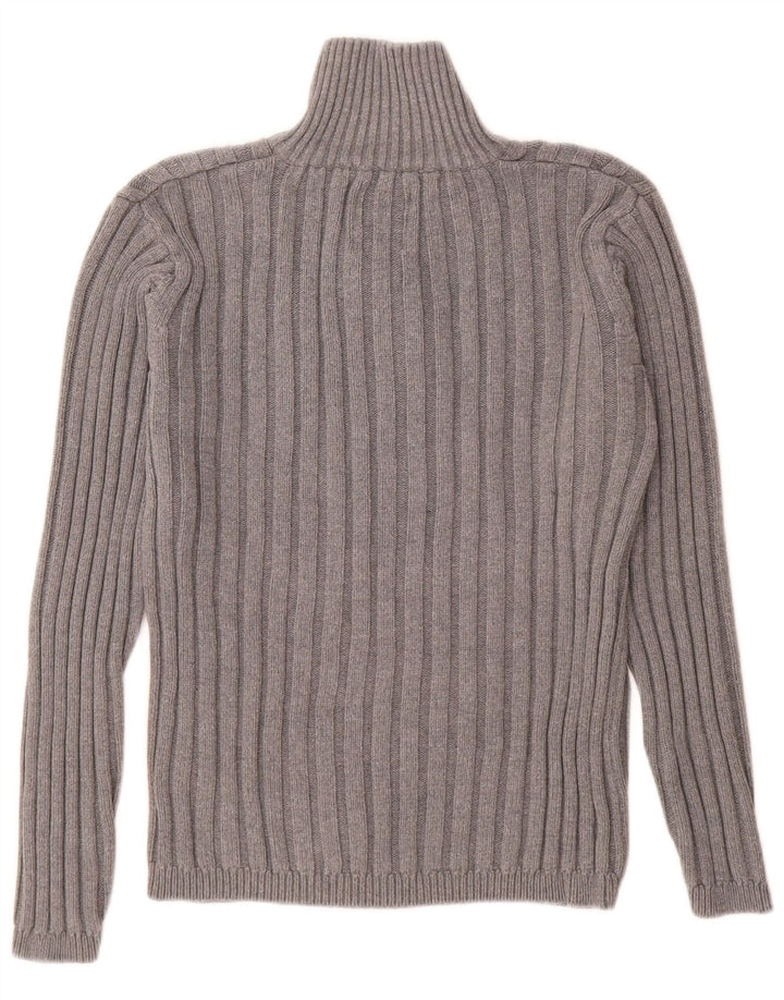 Jack & Jones Herre Button Neck Jumper Sweater lille grå bomuld