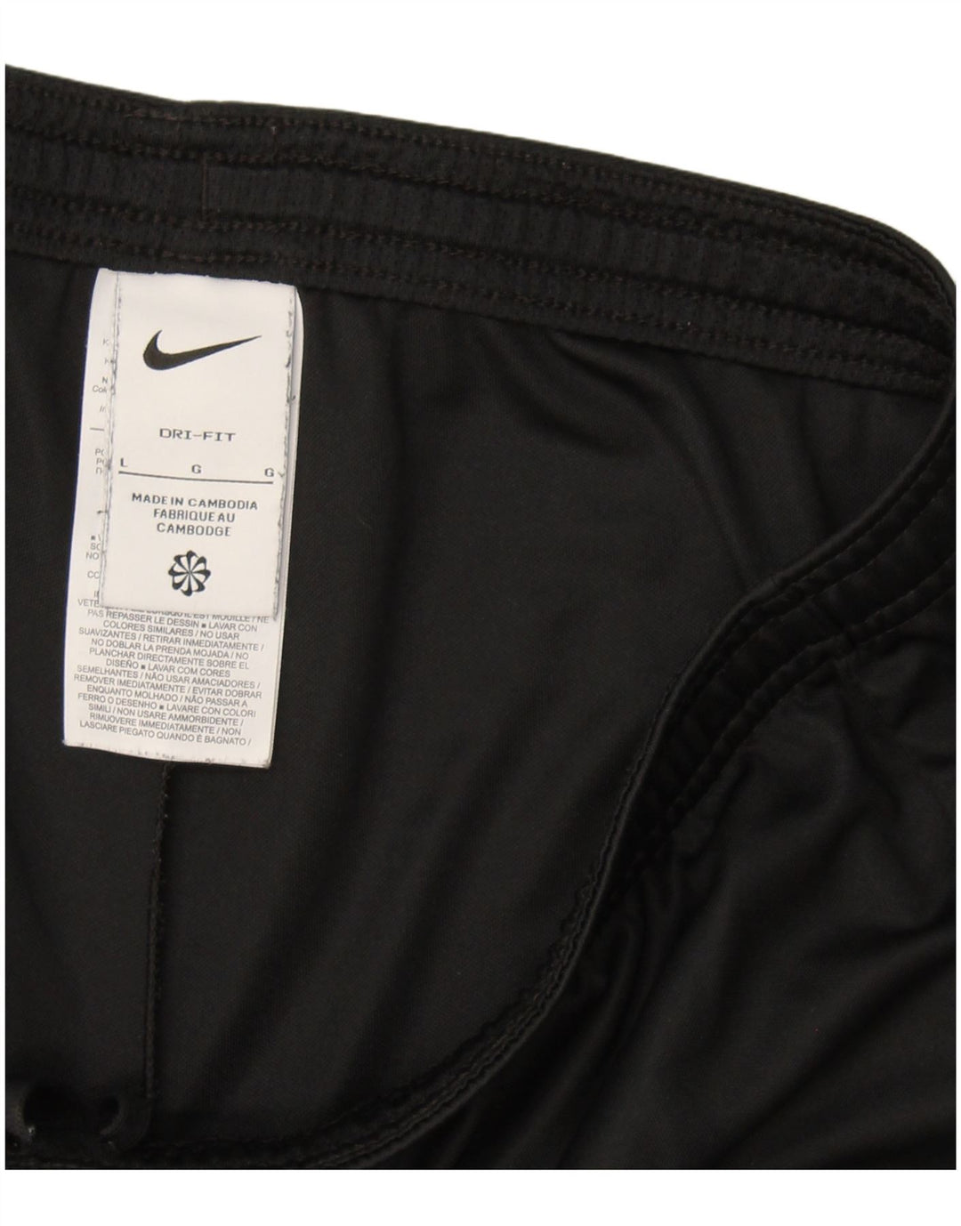 Nike Herre Dri Fit sportsshorts, store sorte polyester