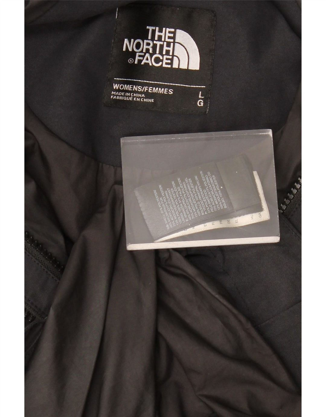 THE NORTH FACE Vindjakke med hætte til kvinder UK 16 Stor sort polyester