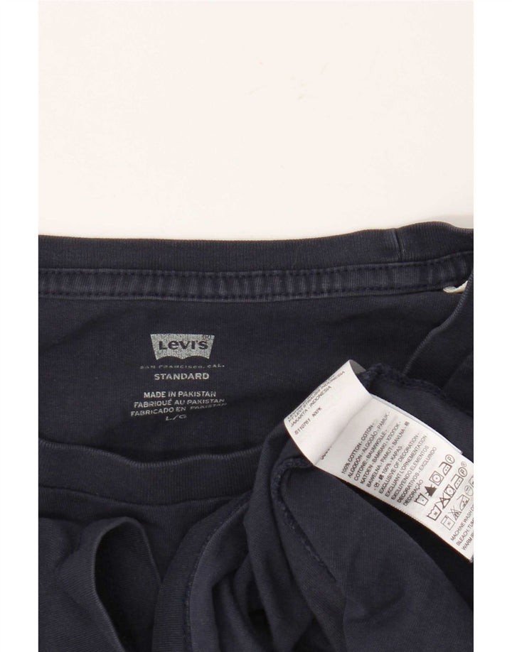 Levi's Standard T-Shirt Top Stor Marineblå Bomuld