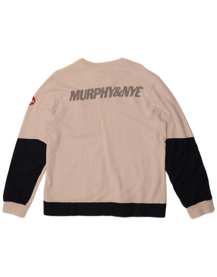 Murphy & Nye Herre Sailmakers Sweatshirt Jumper Large White Colourblock