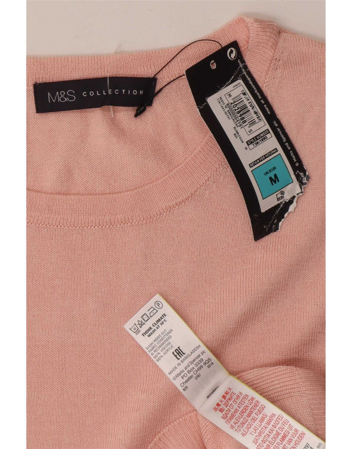 Marks & Spencer Dame Ærmeløs Vest Top UK 14 Medium Pink Viscose