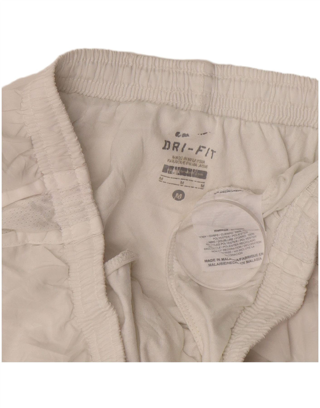 NIKE Dri Fit sportsshorts til kvinder UK 14 Medium White Polyester