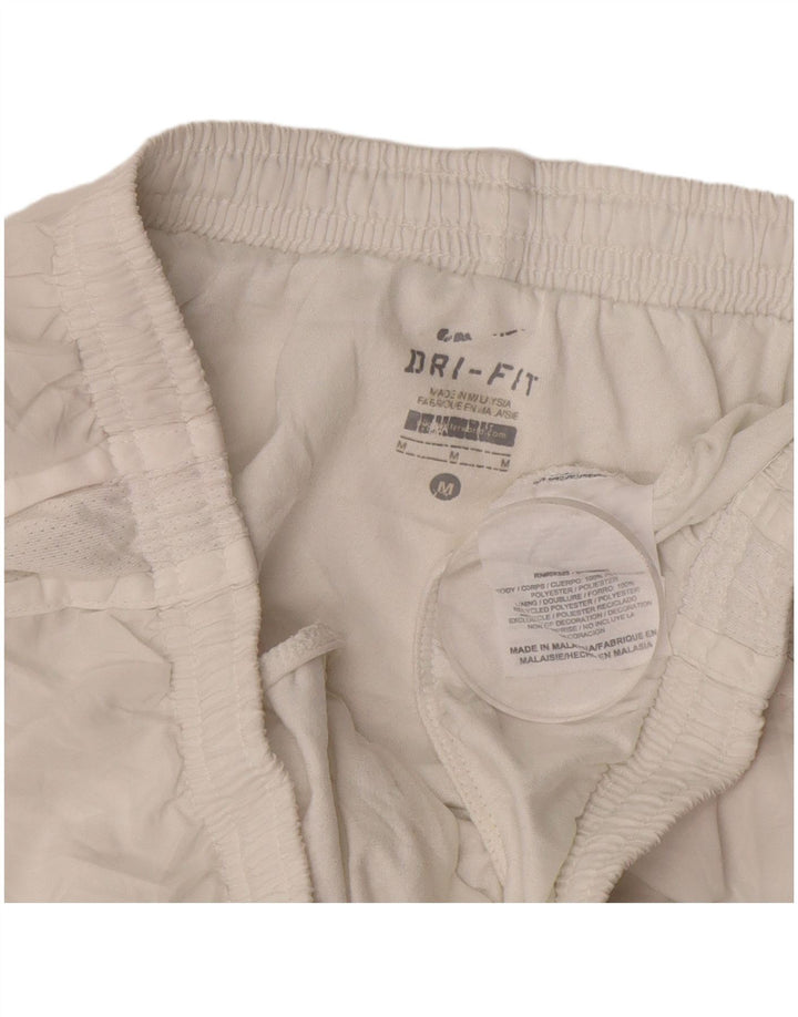 NIKE Dri Fit sportsshorts til kvinder UK 14 Medium White Polyester