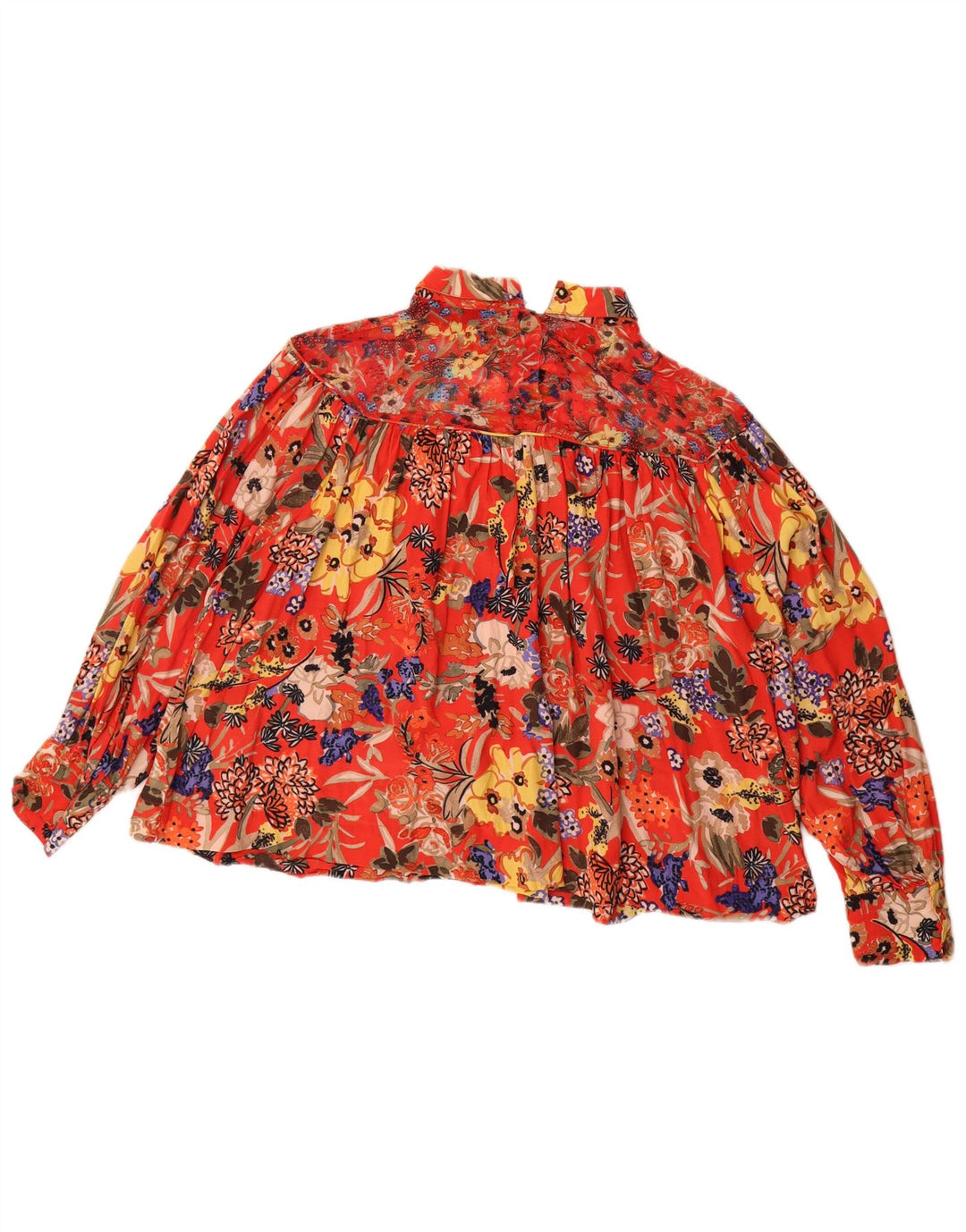 French Connection Dame Langærmet Bluse Top UK 16 Large Red Floral