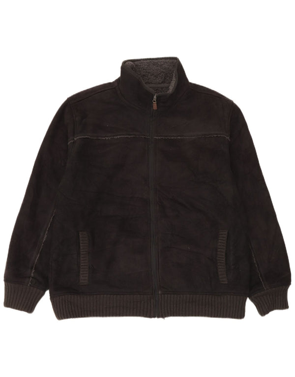 Marks & Spencer Herre Sherpa Fleecejakke UK 40 Stor Sort Polyester