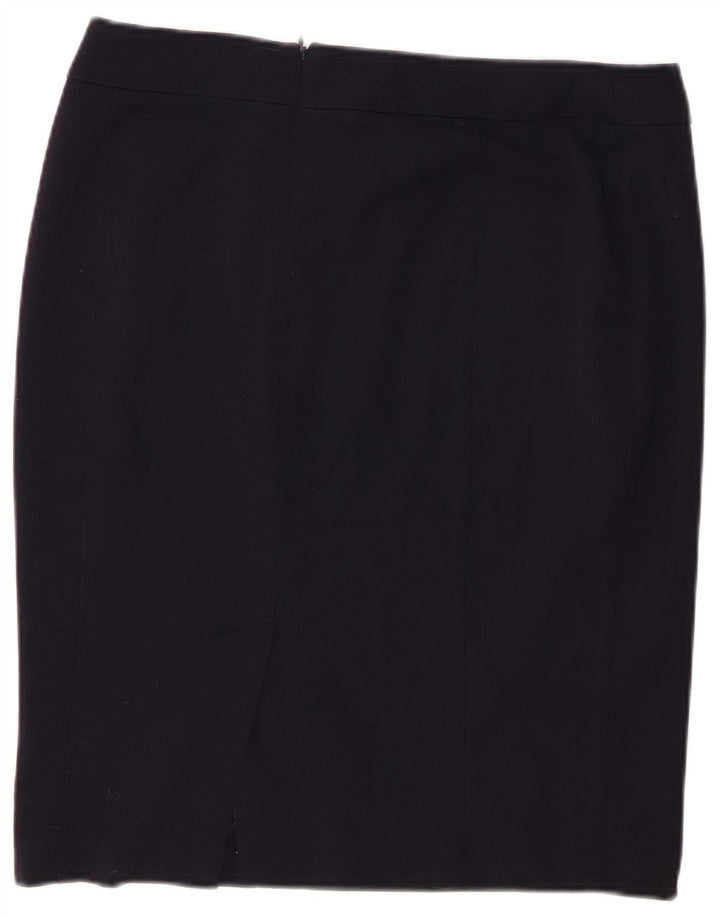 Marks & Spencer Pencil Nederdel til kvinder UK 14 Large W34 Navy Blue Polyester