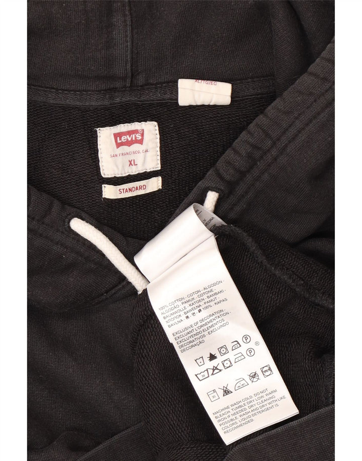 Levi's Herre Standard Hoodie Jumper XL Sort Bomuld