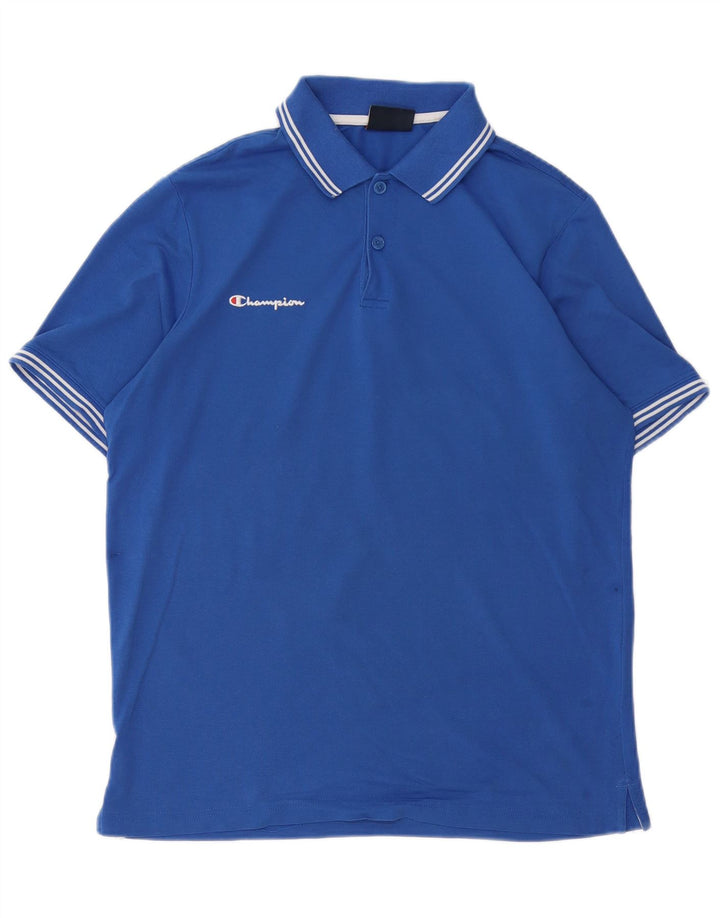 Champion Herre Grafisk Polo Shirt Large Blue