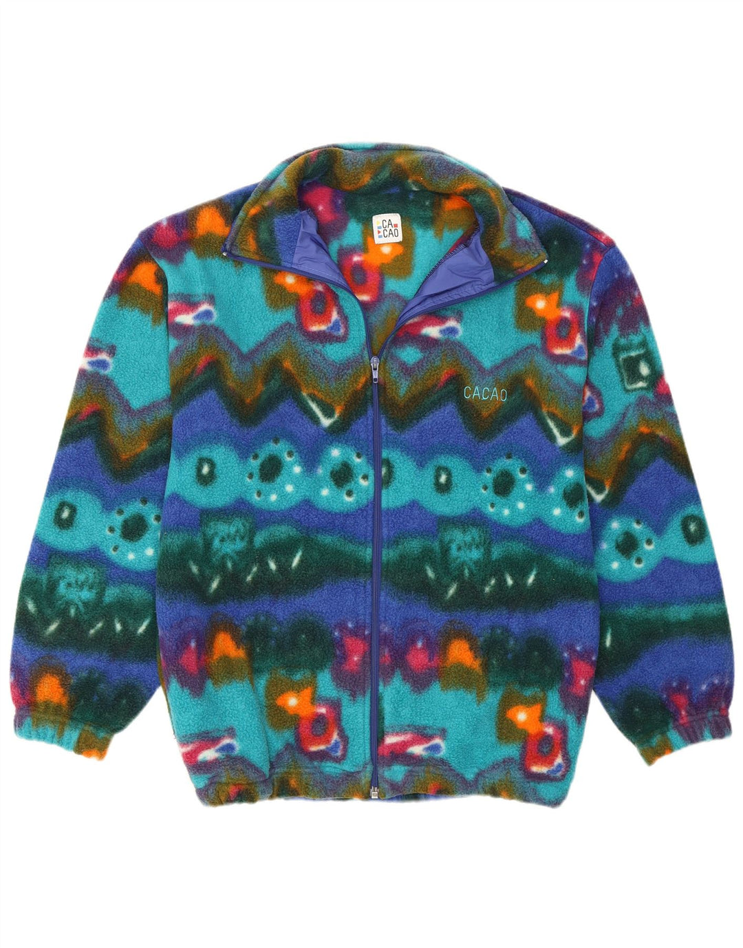 Cacao Herre fleecejakke IT 46 Lille flerfarvet geometrisk polyester