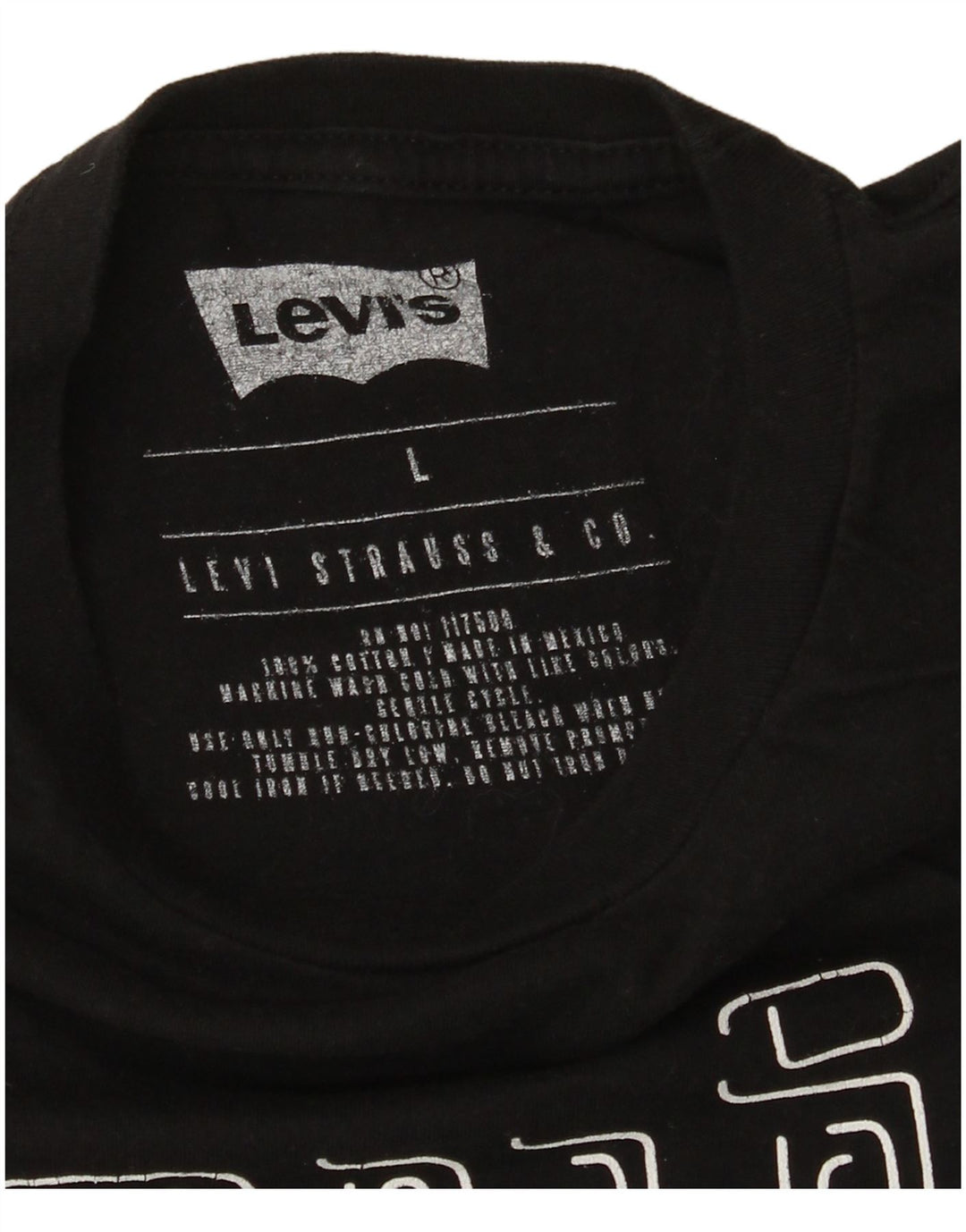 Levi's Herre grafisk T-shirt Top Stor sort bomuld