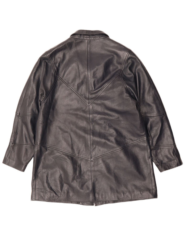 Vintage læderjakke til kvinder UK 14 Medium sort læder