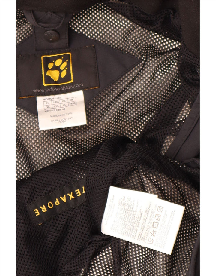 Jack Wolfskin Dame Oversized regnjakke UK 18/20 XL Sort Polyamid