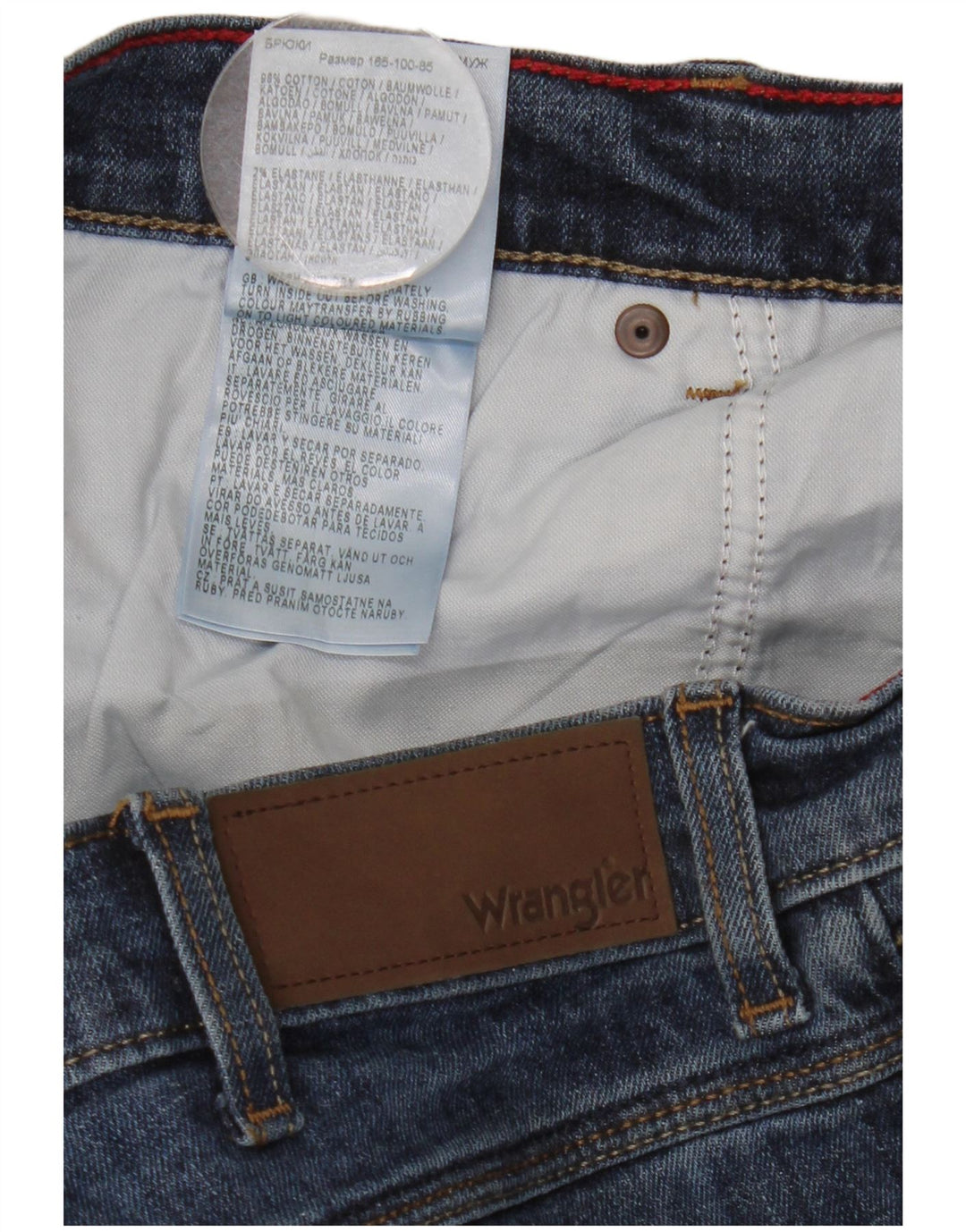 Wrangler Herre Regular Straight Jeans W34 L30 Blå Bomuld