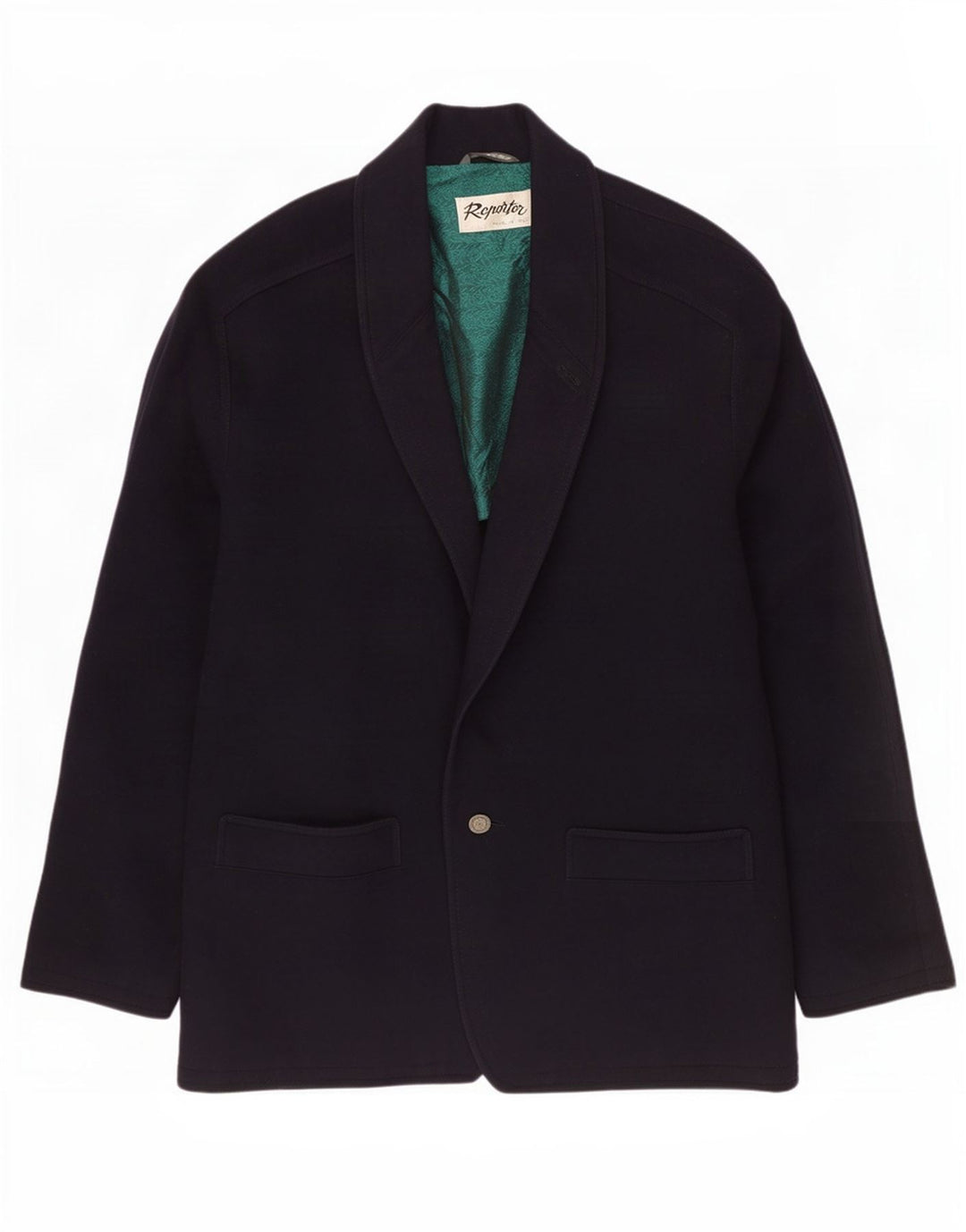 Reporter Herre 1 Knap Blazer Jakke IT 56 3XL Navy Blue Cashmere
