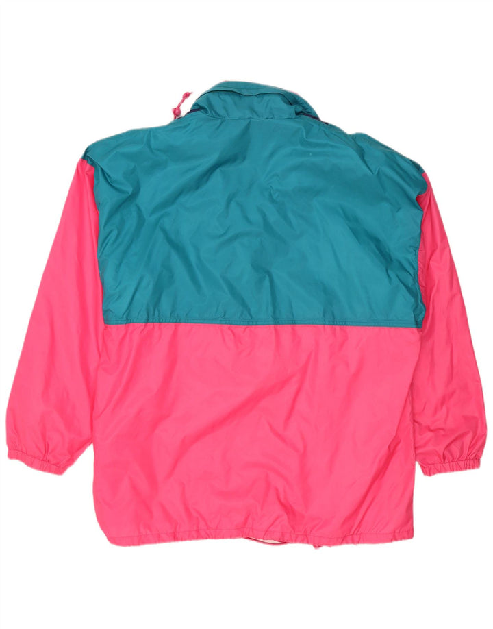 Vintage Herre Anorak Jacket UK 40 Large Pink Colourblock Polyamid